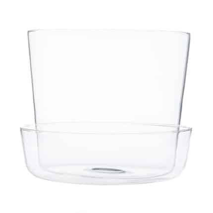 Glass Pot w/saucer 6.25"x5" each
