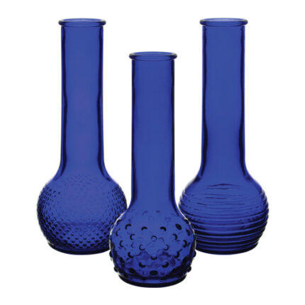 BUD Vase Cobalt Dot-Dash 81/2" 24cs