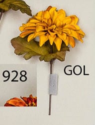 Silk Zinnia gold bush x8 #1928