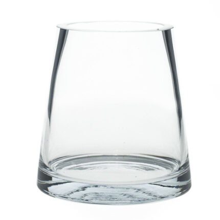 Fat Pyramid Vase 5.7"x6" clear