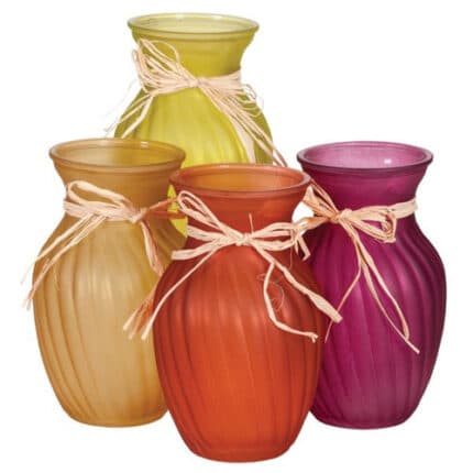 Glass Rose Fall frosted 8"w/rope 12cs 7793GLS/QF