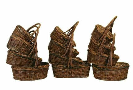 SET x4 Rustic asst Baskets (round, square, rect)