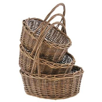 Bskt Set X3 Oval Willow 8233