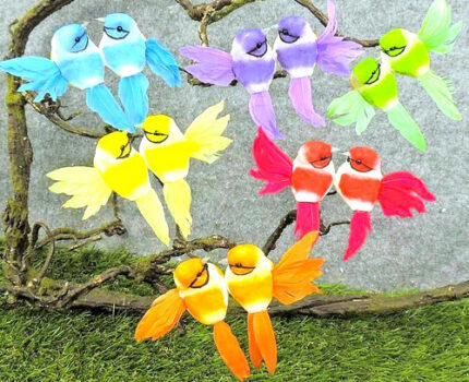 BIRD 3" Lovebirds asst w/clip