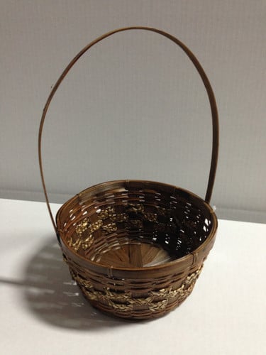 Bskt Sngl 8"Brn Fern Straw 090