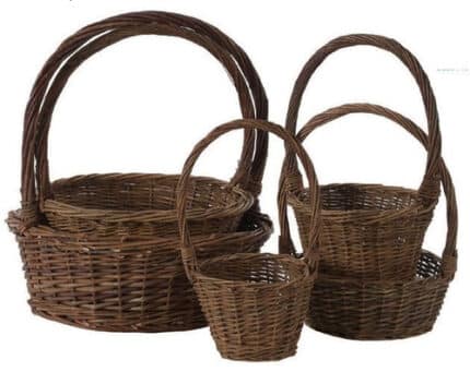 BSKT SNGL 12.5"x4" RND RUSTIC