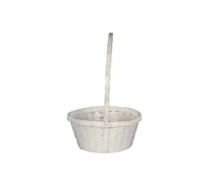 Bskt SNGL 8" white bamboo each