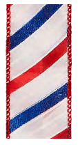PAT #9 White w/red & blue stripes 25yrds