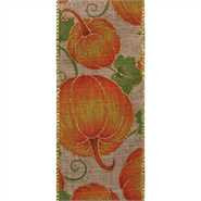 #40 natrl linen/pumpkins 10yds