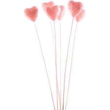PICK Heart Pink Glittered 10 pack