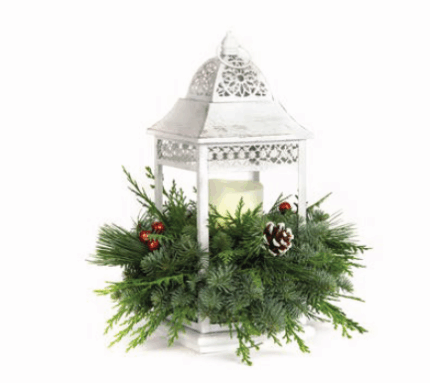 33028 White Lantern Centerpiec