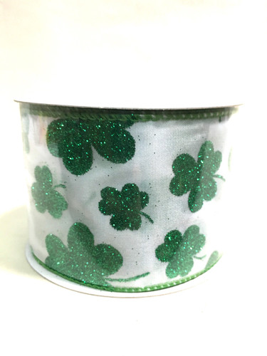 #40 wht stn w/grn clovers each