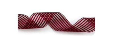 #9 CHIFFON striped Burgundy 50yrds