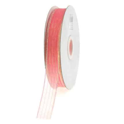 CORSAGE #3 STRIPED chiffon coral 50yrds