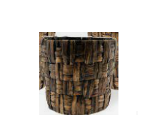 8" RND BANANA LEAF POT COVER E