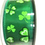 SP #9 Green Satin w/ grn-wh glitter clovers 10yrs