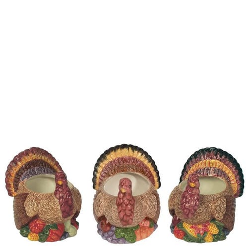 bba3e7e3-a733-4d22-89e7-8b98bda0655a.jpg Ceramic Turkey Planter 3.25"x3" ea 2362PTR/TK - Image 1