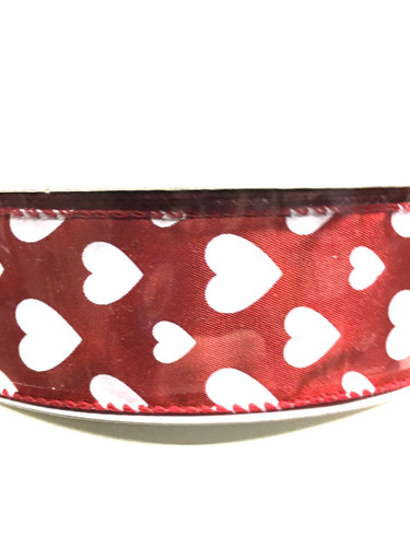 #9 red rose w/wht hearts 50yrd