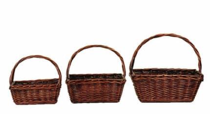 Rectangle Bskt set x3 honey (10",12",14")