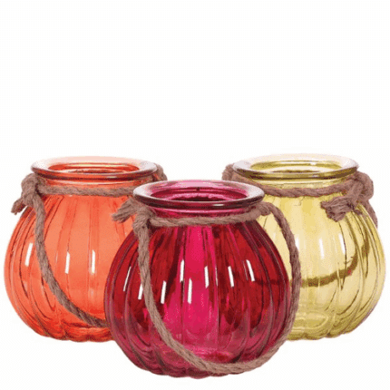 Glass Pumpk w/rope asst 5"x7" ea  7325GLS/QS