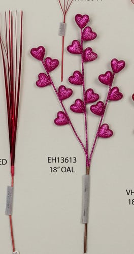 Pick Heart Spray fushcia 18" each #3613