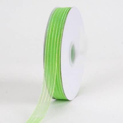 CORSAGE #3 STRIPED chiffon lime 50yrds