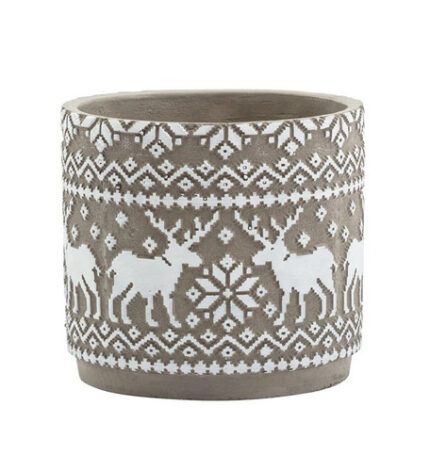 CER LG EMB Reindeer planter