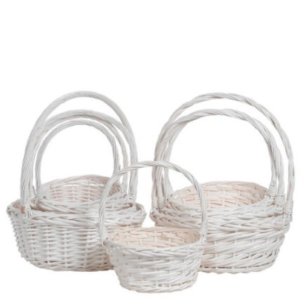 Bskt Set x4 willow wht (12"-8"