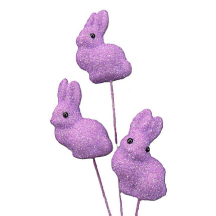 Glitter bunny pick 15" purple