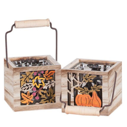 Fall Harvest 3.25"x3.25" wooden Squares each