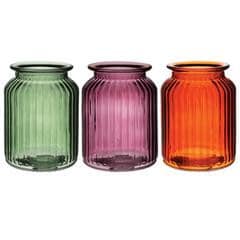 Ribbed Jar 5 3/4" autumn punch asst 12cs