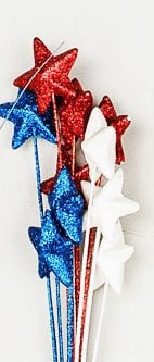 Patriotic Glittered Stars 50mm