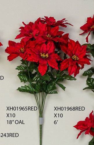 Poinsettia Bush Red x10 #1965
