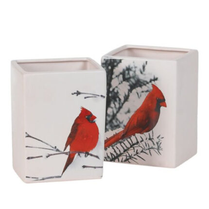 Ceramic Rectangle 6" cardinal vase each