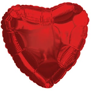 Mylar Metallic Red Heart 5 pack