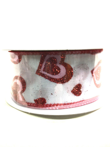 #9 wht stn/pink-red glitered h