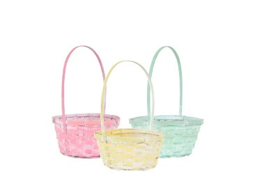 8" RND pastel bamboo w/handle each