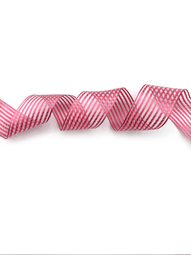 #9 CHIFFON striped pink 50yrds