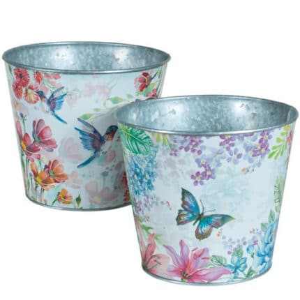 Pot Metal Round Blooming Seasons 7x6 each
