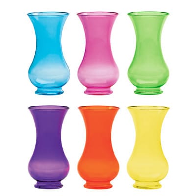Pl Pedestal Vase Fiesta Asst 9 3/4" #89