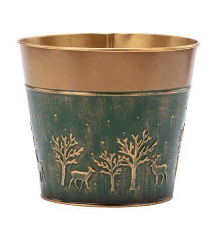 CER 6.5" GRN EMB Forest potcover each