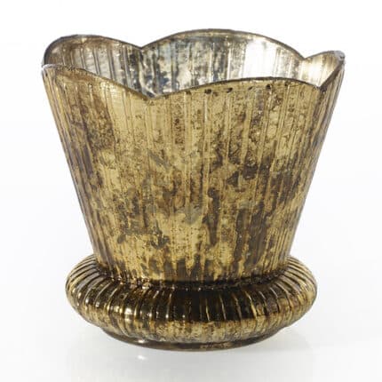LAVISH VOTIVE 4.75"x4.5" GOLD