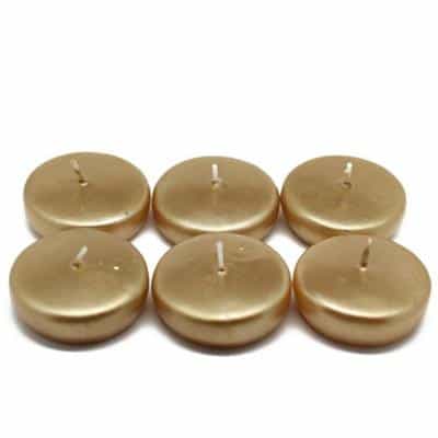 Floating Candles 2" gold metallic 6pack